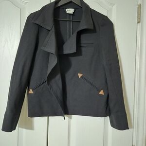 Lacoste Womens Black Viscose Blazer Jacket US Medium EU 40